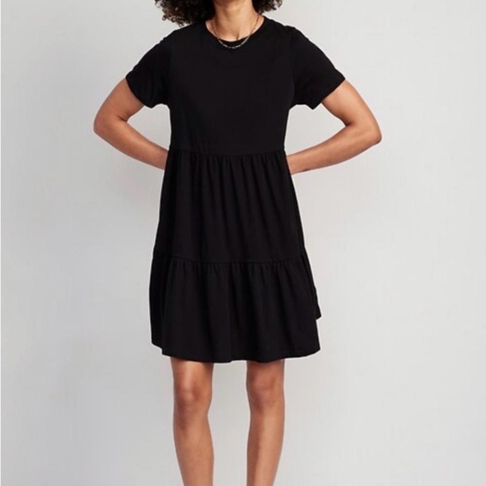 Tiered Short Sleeve Tshirt Mini Dress
